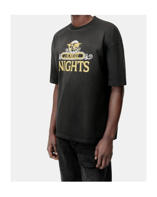 Amiri Black Oversized Crewneck T-Shirt for men