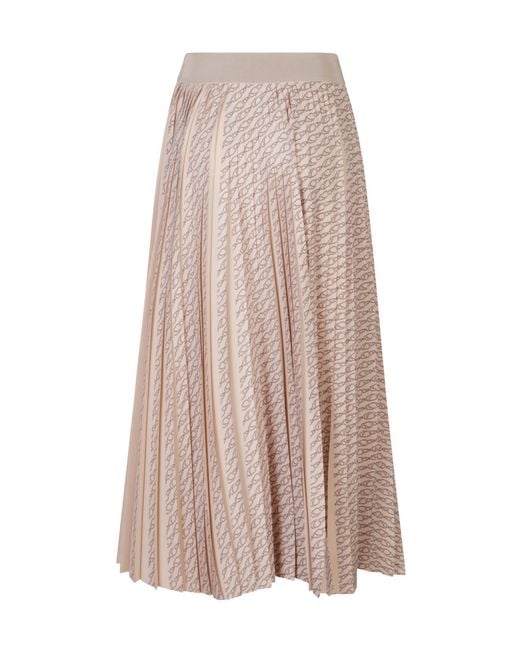 Herno Pink All-Over Patterned Pleated Skirt