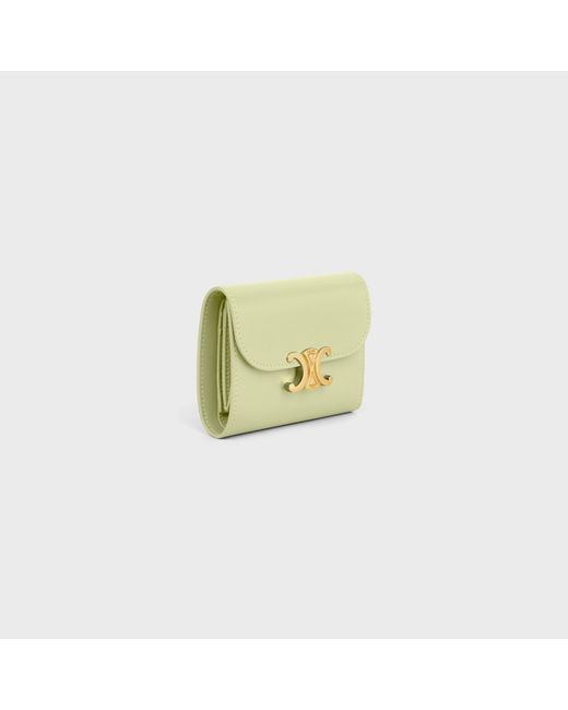 Céline Yellow Small Flap Wallet Triomphe