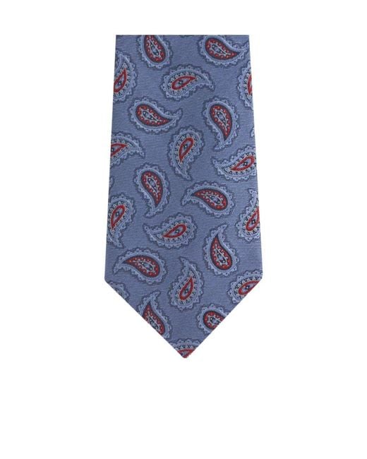 Etro Blue Silk Jacquard Tie With Paisley Motif for men