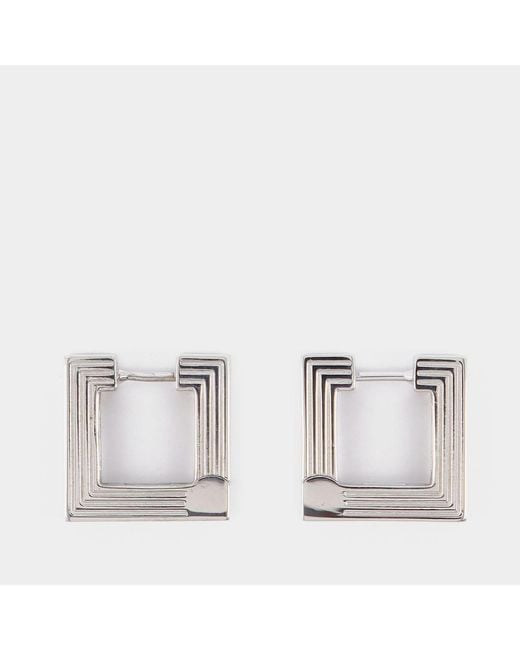 Ivi White Geometric Mini Hoop Earrings
