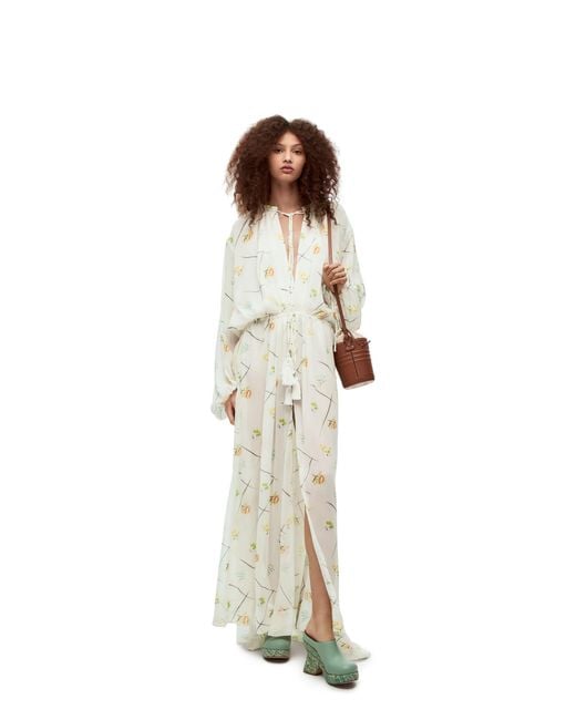Loewe White Flower Maxi Dress