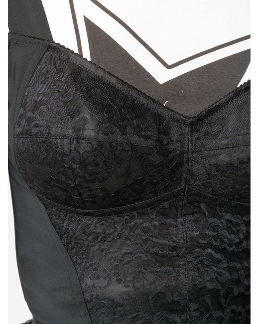 Dolce & Gabbana Black Lace Detailed Corset Top