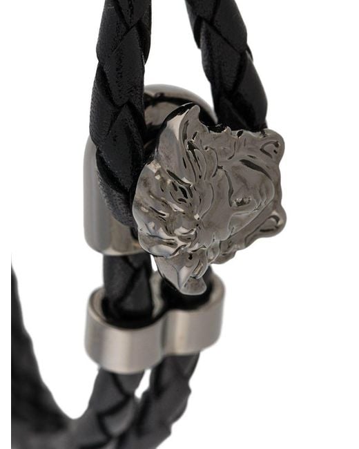 Versace Black Medusa Logo Detailed Charm Bracelet for men