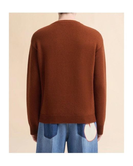 Marni Brown Laser-Cut Logo Jumper for men