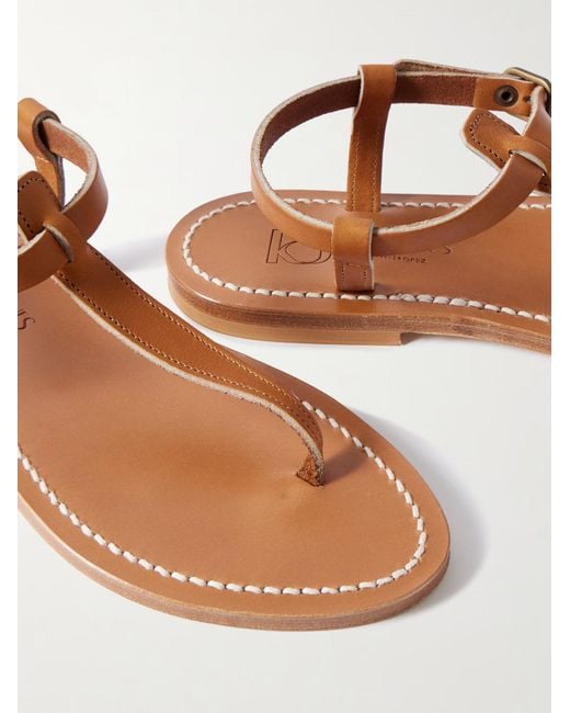 K. Jacques Brown Picon Leather Sandals