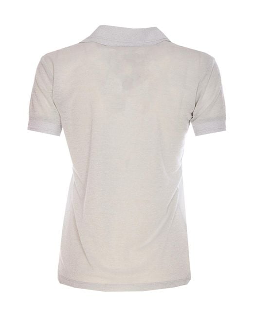 Patrizia Pepe White Lurex Polo Shirt