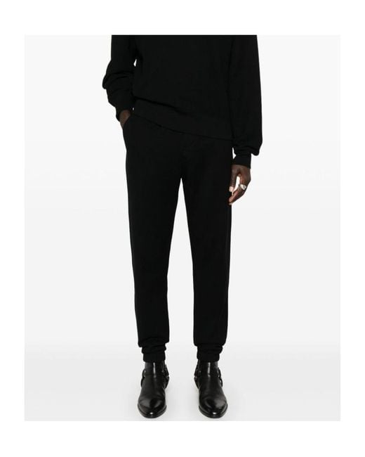 Saint Laurent Black Cassandre-Logo Track Pants for men