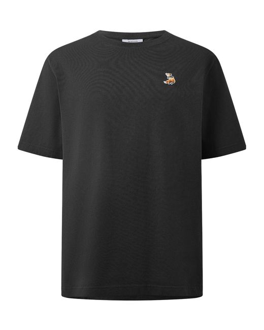 Maison Kitsuné Black Minimalist Tshirt for men