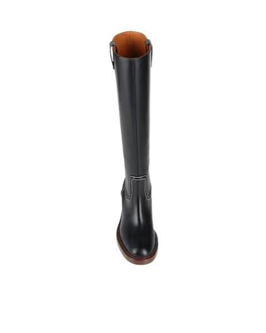 Chloé Black Solid Color Comfortable Leather Boots
