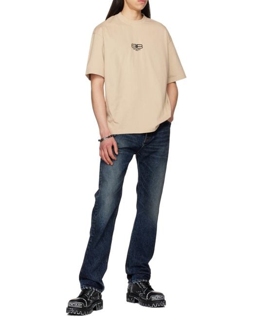 Balenciaga Blue Faded Wide-Leg Jeans for men