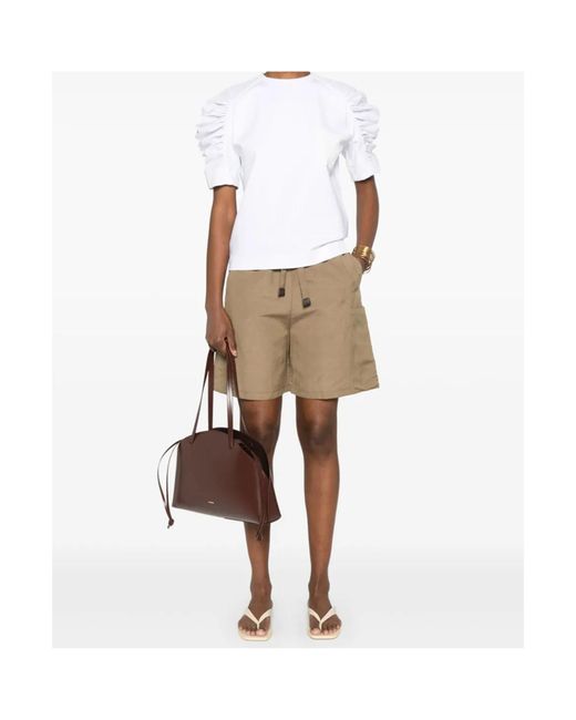 【送料&関税込】Quebec Drawstring Shorts Max Mara Max Mara Quebec Drawstring Shorts in Natural | Lyst