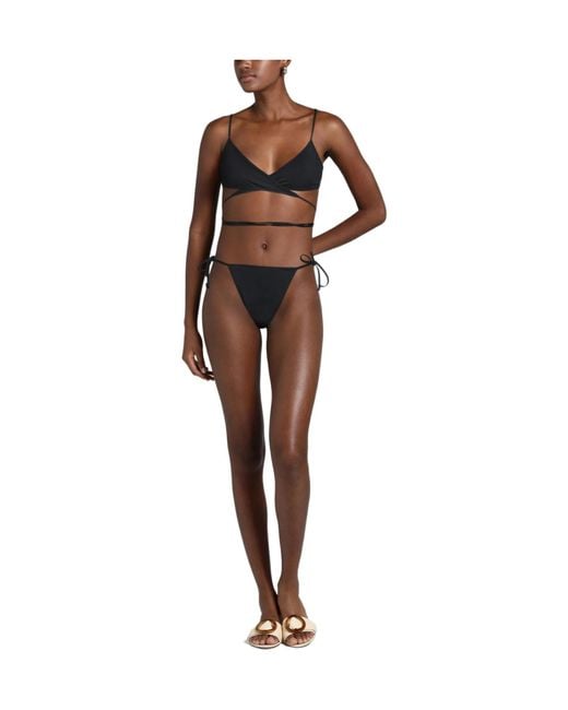 Balenciaga Black Solid-Colored Stretch Bikini