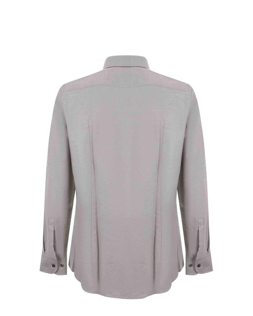 Boss Gray Boss Long-Sleeved Buttoned Shirt for men