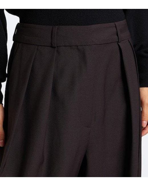 Frankie Shop Black Ripley Pleated Wide-Leg Pants