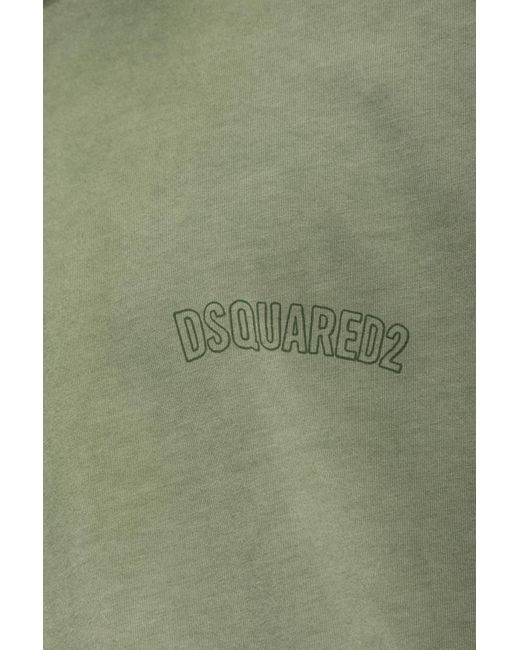 DSquared² Green Crew Neck Short-Sleeved T-Shirt for men