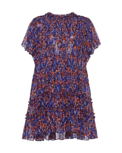 Ulla Johnson Purple Short-Sleeved Dress
