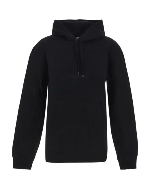 Saint Laurent Blue Logo Embroidered Drawstring Hoodie