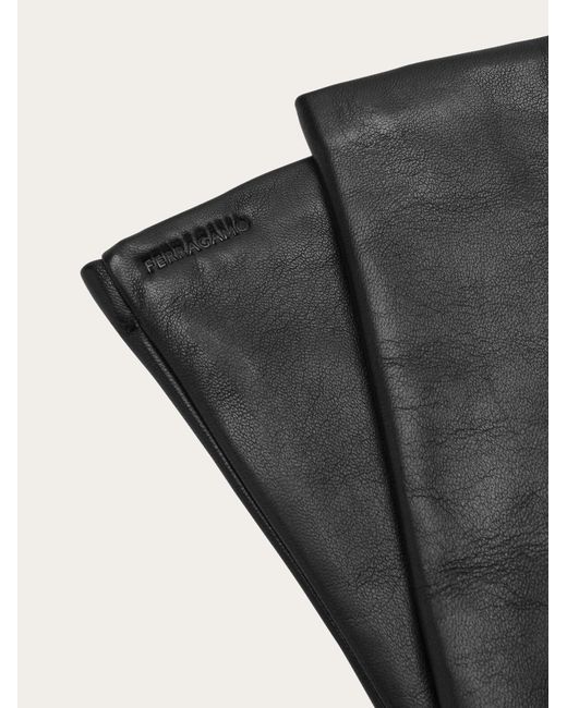 Ferragamo Black Logo Gloves