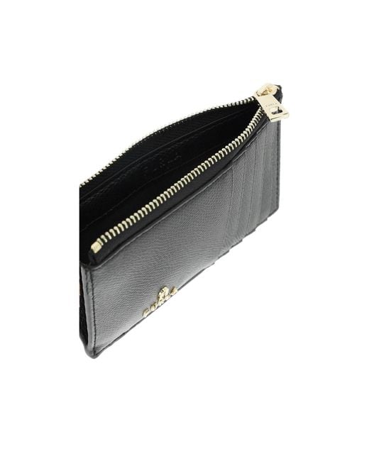 Furla Black Logo Plaque Zipped Cardholder