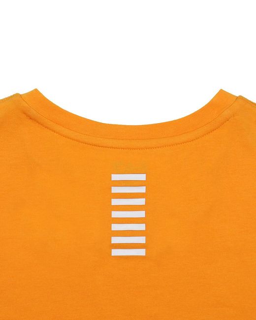 EA7 Orange Logo T-Shirt With Round Neck for men