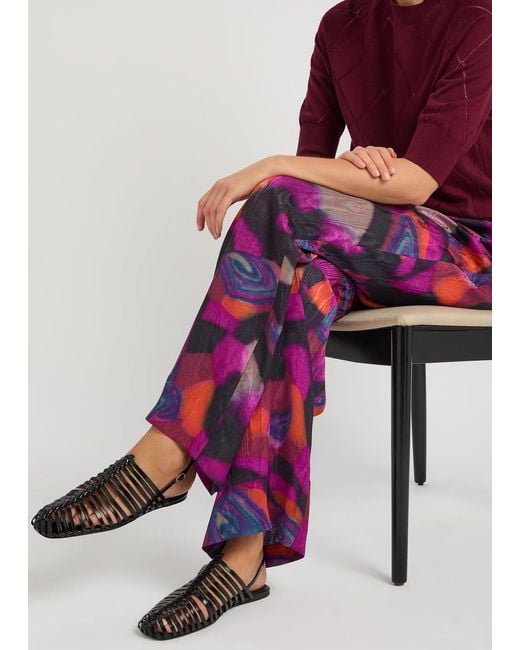 Dries Van Noten Black Leather Flat Shoes
