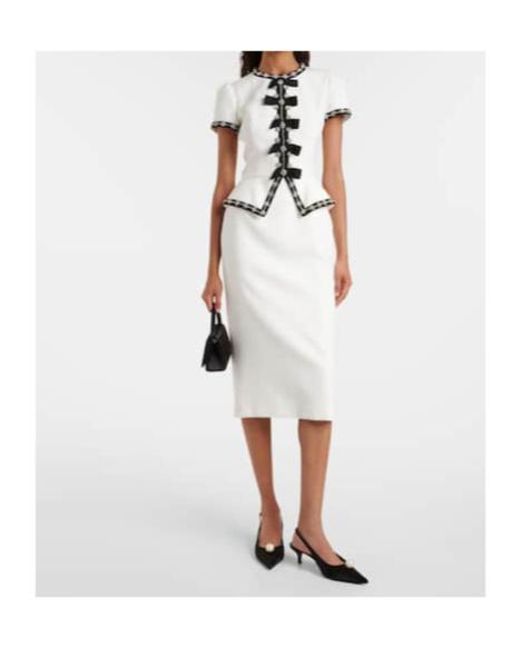 Jenny Packham White Bisou Crystal-Embellished Midi Dress