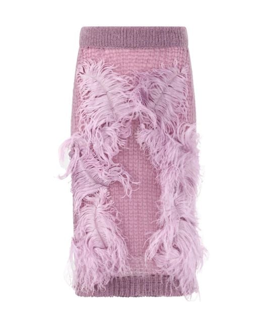 The Attico Purple Knit Skirt