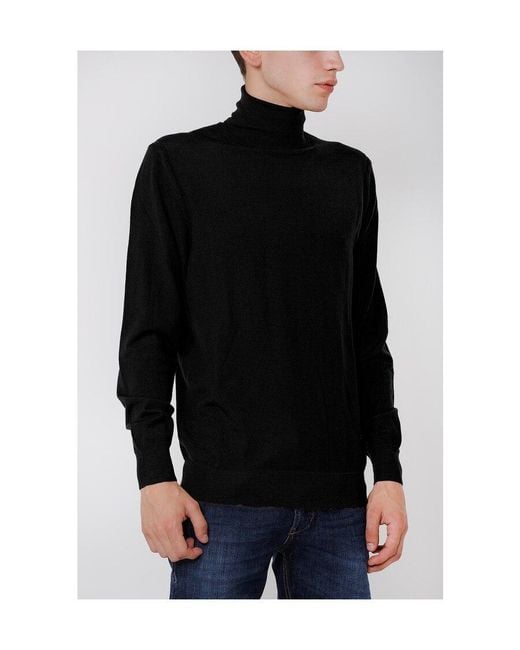 Paolo Pecora Black Turtleneck Sweater for men