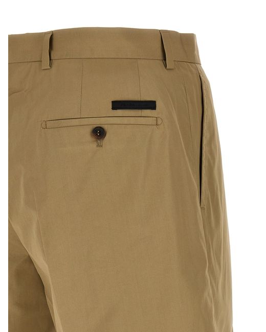 Prada Green Pleated Tailored Shorts for men