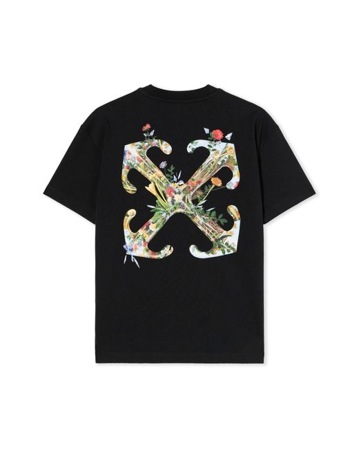 Off-White c/o Virgil Abloh Black Arrow Glass Flower Regular Logo T-Shirt