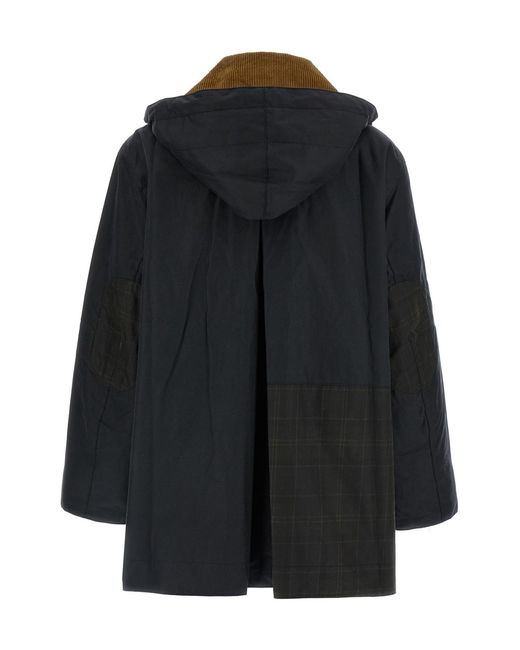 Barbour Black X Ganni Waxed Duffle Coat