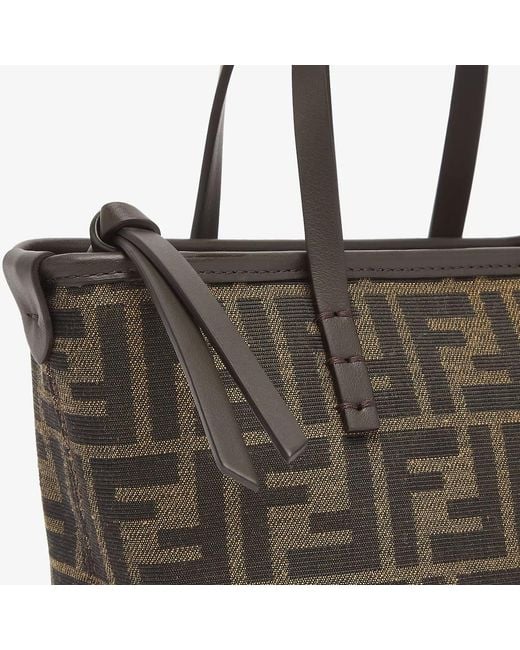 Fendi Brown Roll Monogrammed Mini Tote Bag