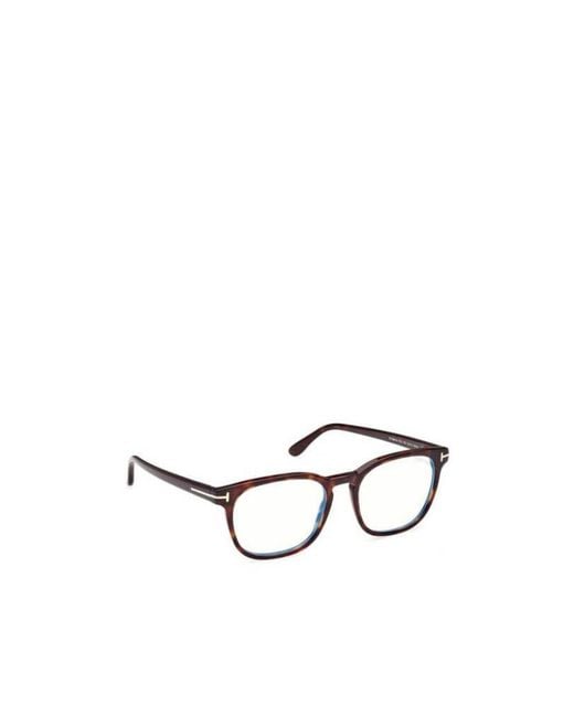 Tom Ford White Geometric Frame Flat Mirror for men