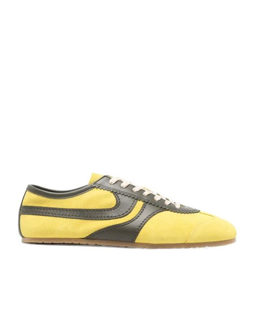 Dries Van Noten Yellow Panelled Low-Top Sneakers for men