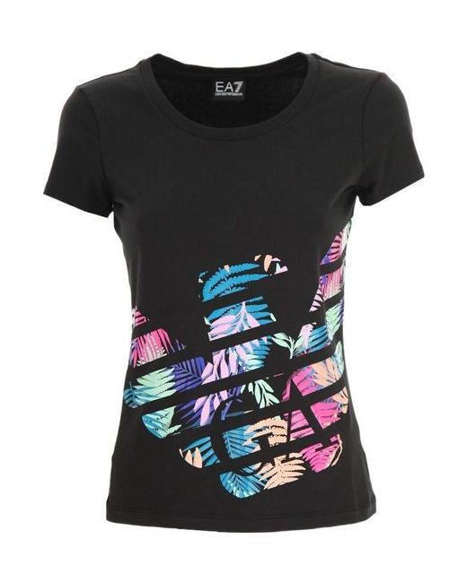EA7 Black Logo Printed T-Shirt