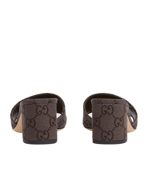 Gucci Brown Horsebit Slide Sandals