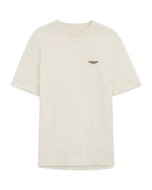 Boss White X Aston Martin C-Thompson Logo-Patch T-Shirt for men