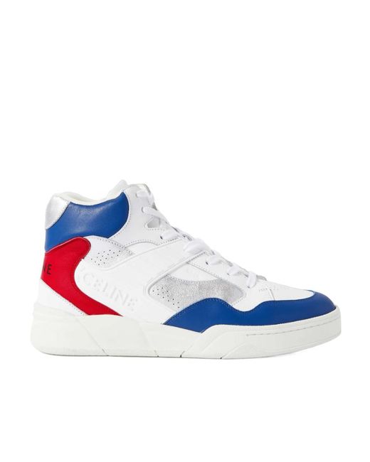 Céline Blue Lace-Up High-Top Casual Shoes for men