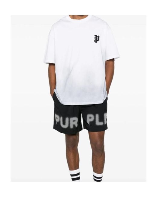Purple Brand White Logo T-Shirt for men