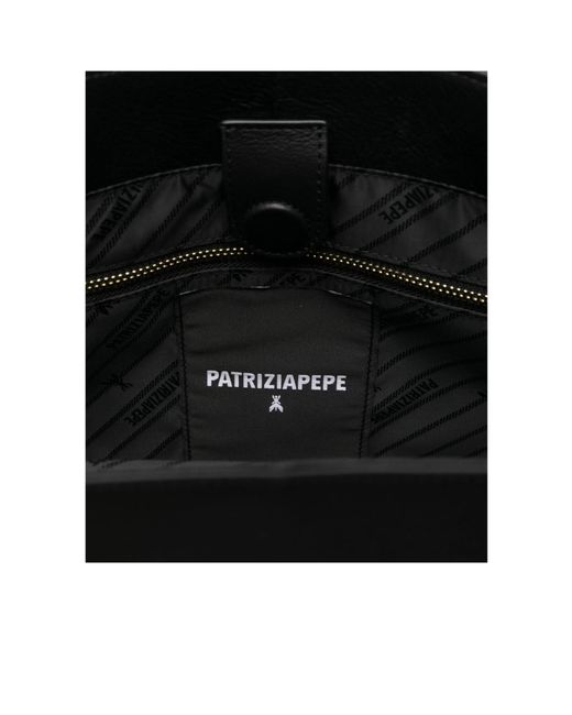 Patrizia Pepe Black Logo Detail Tote Bag