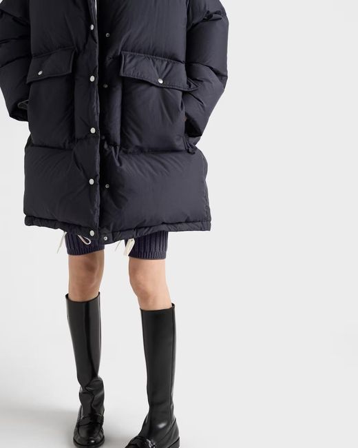 Prada Blue Soft Canvas Down Parka