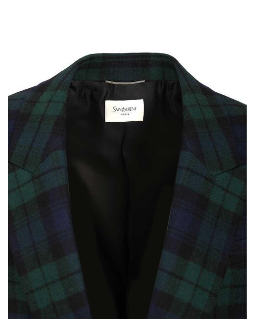 Saint Laurent Black Tartan Jacket for men