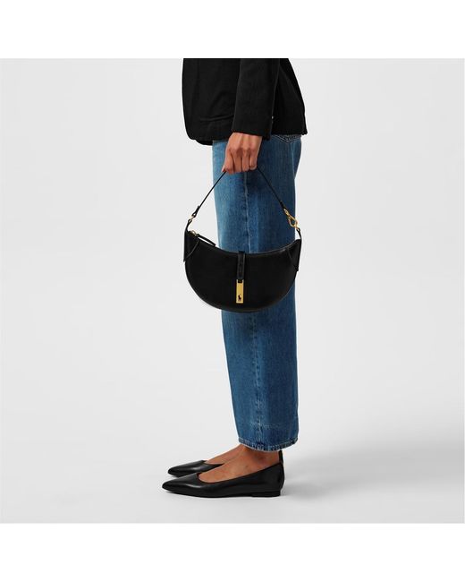 Polo Ralph Lauren Black Zipper Mini Shoulder Bag
