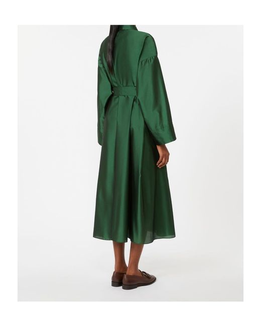 Max Mara Green Belted Midi Dress