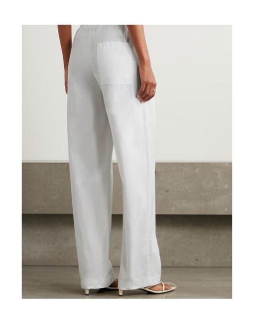 Loulou de Saison White Sero Cotton-Poplin Pants