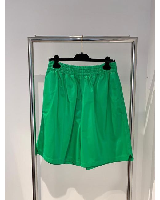 Bottega Veneta Green Knee-Length Leather Shorts