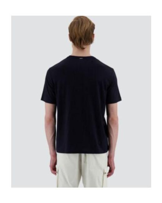 Herno Blue Short-Sleeved Crewneck Knitted T-Shirt for men