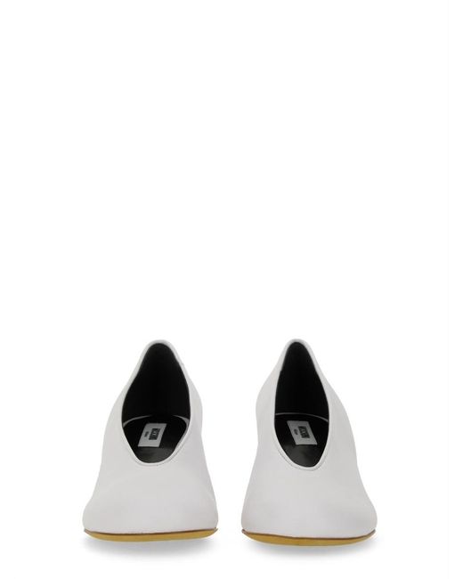 Moschino White Round Toe Pumps