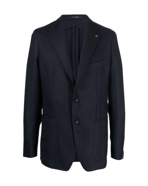 Tagliatore Blue Long-Sleeved Suit Coat for men